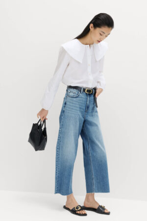 High Waisted Wide Leg Cropped Jeans