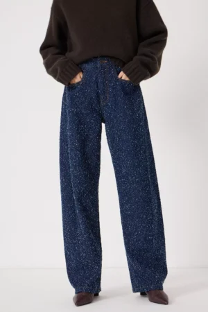 HUSH Saskia Textured Straight Leg Jeans, Rinse Wash