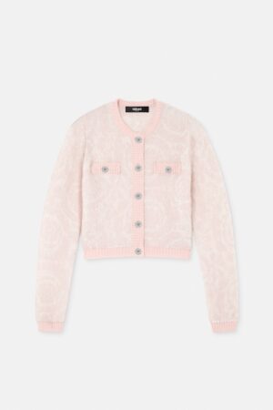 Jacquard Mohair Knit Cardigan