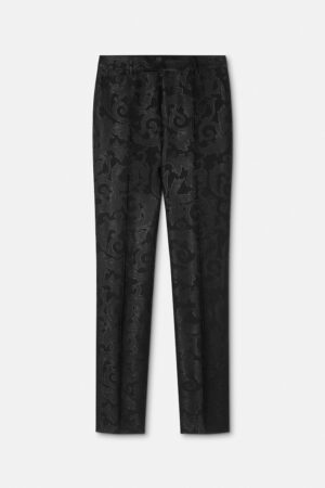 Jacquard Wool-Blend Trousers