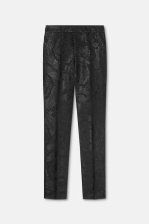 Jacquard Wool-Viscose Slim Formal Trousers