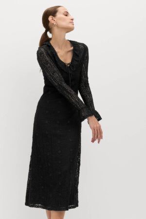 Jersey Floral Lace Midaxi Bodycon Dress