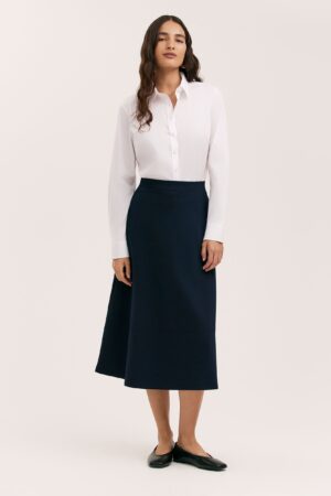 Jersey Midi A-Line Skirt
