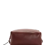John Lewis Made in Italy Leather Washbag, Brown