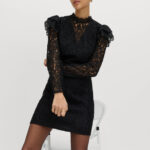 Lace High Neck Mini Column Dress