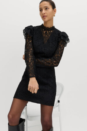Lace High Neck Mini Column Dress