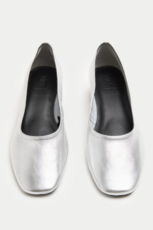 Leather Block Heel Pumps