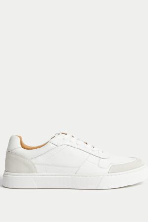 Leather Lace Up Performance Trainers with Freshfeet™