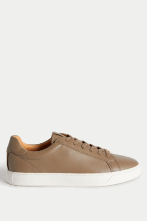 Leather Lace-Up Trainers