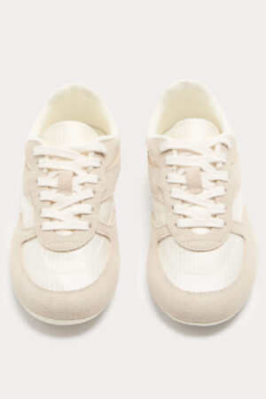 Leather Mix Side Detail Retro Runner Trainers