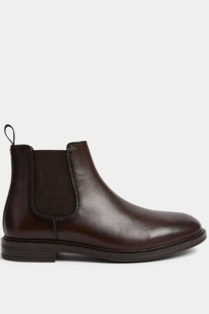 Leather Pull-On Chelsea Boots