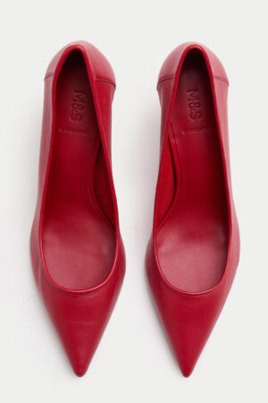 Leather Stiletto Heel Pointed Court Shoes