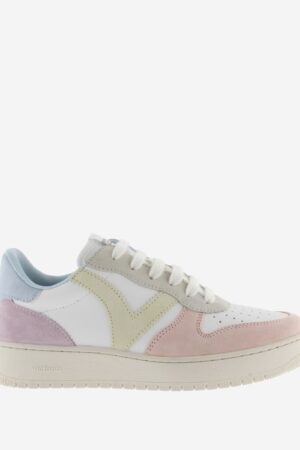 Leather Suede Panel Lace Up Trainers