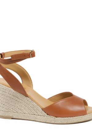 Leather Wedge Espadrilles
