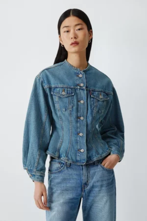 Levi's Sculpted Trucker Denim Jacket, Blue
