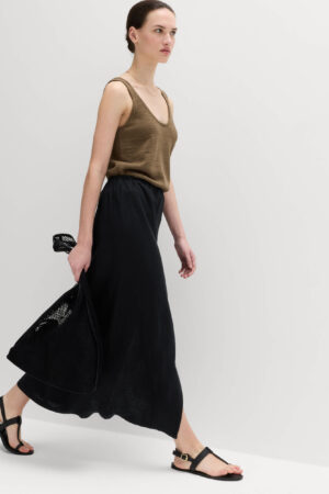 Linen Rich Maxi Wrap Skirt
