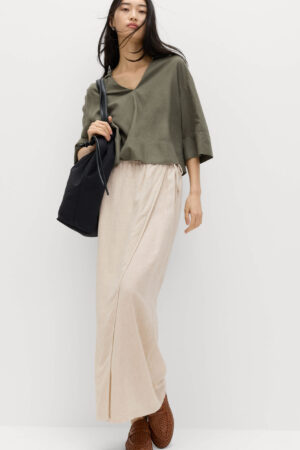 Linen Rich Maxi Wrap Skirt