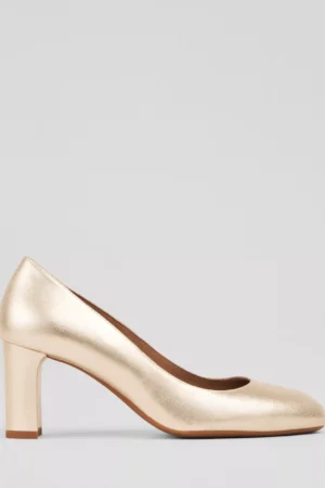 L.K.Bennett Winola Metallic Leather Court Shoes, Gold