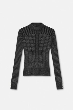 Lurex-Blend Ribbed Knit Top