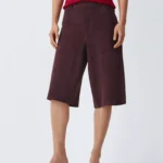 Marella Scoglio Pure Suede Shorts, Dark Purple