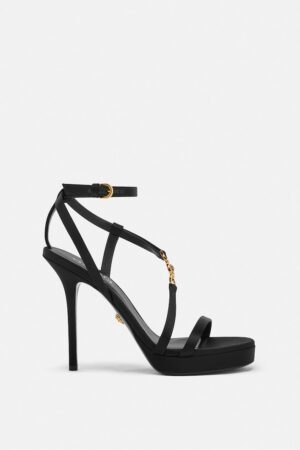 Medusa '95 Embellished Satin Sandals 115 mm
