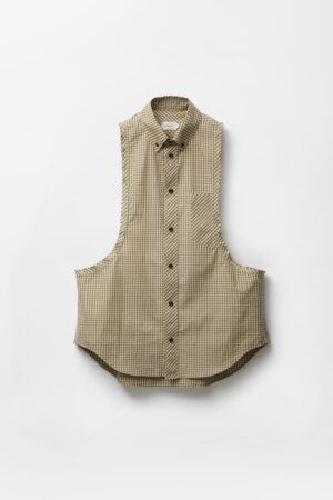 Micro-Checked Cotton-Poplin Sleevess Shirt