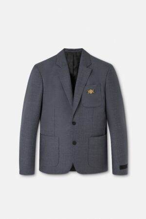 Micro-Checked Wool Blazer
