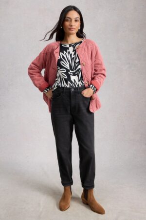 Mid Rise Straight Leg Jeans