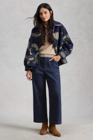 Mid Rise Wide Leg Cropped Jeans