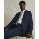 Navy Single Breasted Suit Jacket