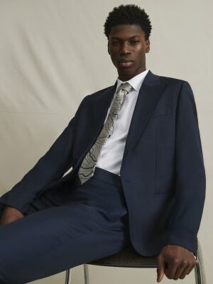 Navy Single Breasted Suit Jacket