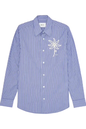 NN.07 Quinsy Regular Fit Pima Cotton Shirt, Blue Stripe