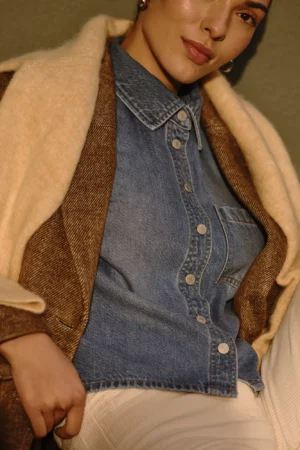 Nobody's Child Holywell Boxy Denim Shirt, Blue