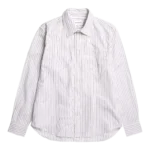 Norse Projects Algot Poplin Cotton Regular Fit Stripe Shirt, Ecru Stripe