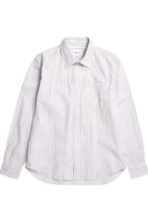Norse Projects Algot Poplin Cotton Regular Fit Stripe Shirt, Ecru Stripe