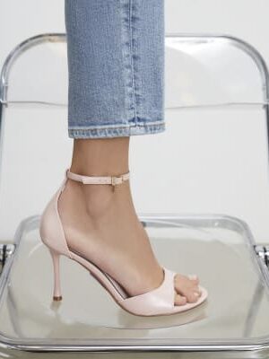 Pink Closed Back Heeled Sandals