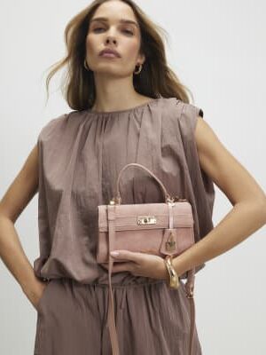 Pink Lock Front Tote Bag