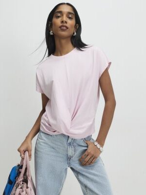 Pink Twist Front T-Shirt