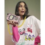 Pink Year Zero Telephone Beaded Crossbody Bag