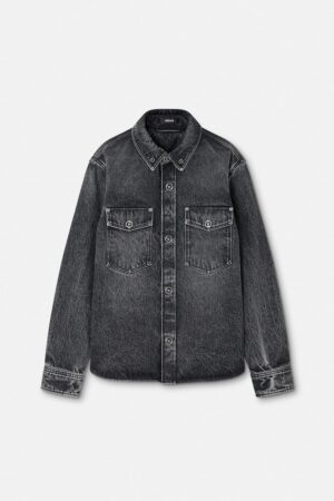 Printed-Foulard Denim Overshirt