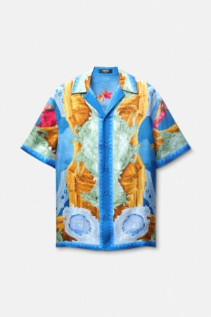 Printed Silk Twill Slim Shirt