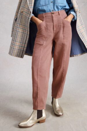 Pure Cotton Barrel Leg Trousers