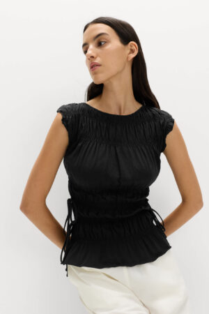 Pure Cotton Smocked Detail Top