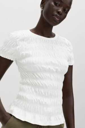Pure Cotton Smocked Detail Top