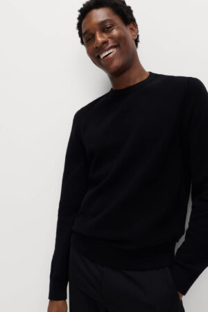 Pure Cotton Textured Crew Neck Jumper