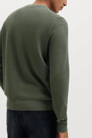 Pure Cotton Textured Crew Neck Jumper