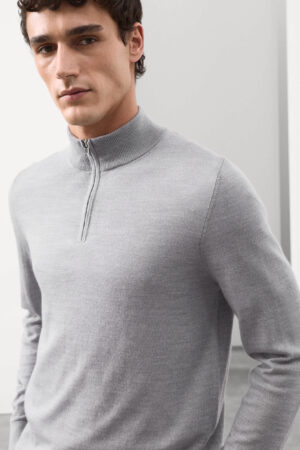 Pure Extra Fine Merino Wool Half Zip Jumper