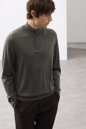 Pure Extra Fine Merino Wool Half Zip Jumper