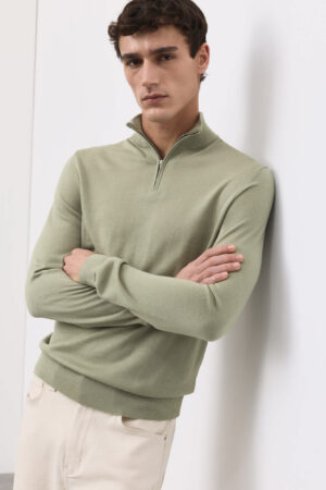 Pure Extra Fine Merino Wool Half Zip Jumper
