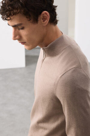 Pure Extra Fine Merino Wool Half Zip Jumper